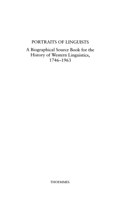 Portrait Of Linguists, Hardback Book