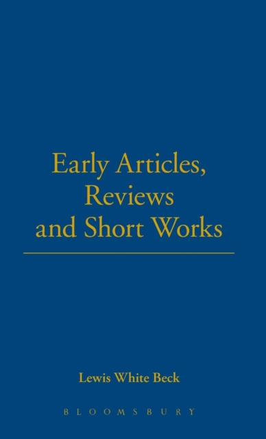 Early Articles, Reviews And Short Works, Hardback Book