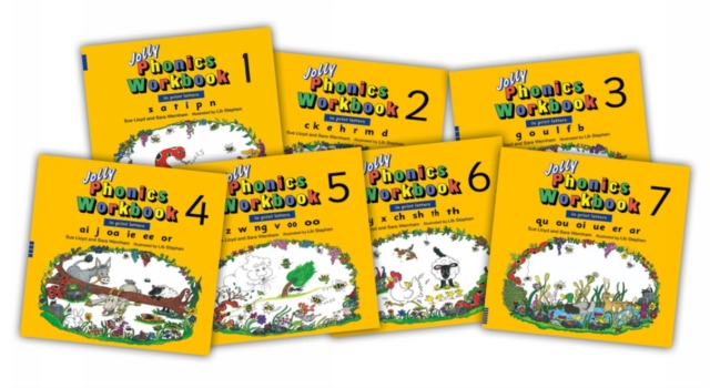Jolly Phonics Workbooks 1-7 : In Print Letters (American English edition), Paperback Book