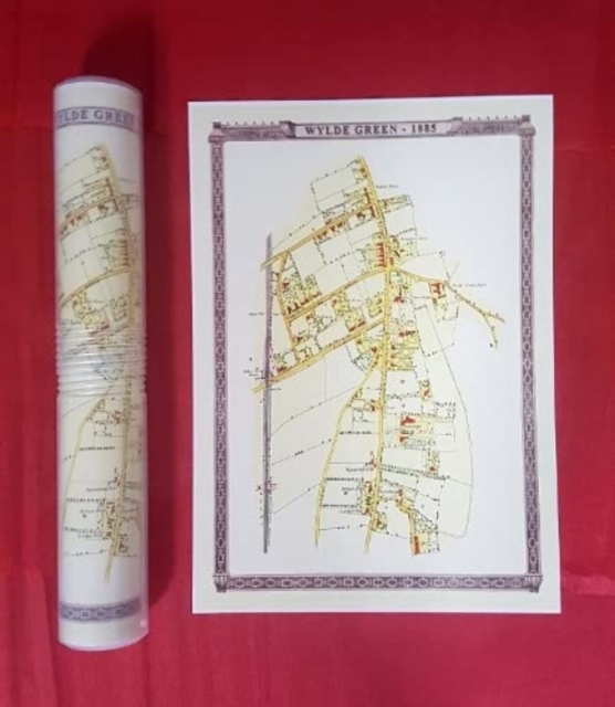 Wylde Green 1885 - Old Map Supplied Rolled in a Clear Two Part Screw Presentation Tube - Print Size 45cm x 32cm, Sheet map, rolled Book