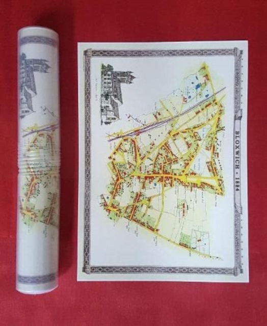 Bloxwich 1884 - Old Map Supplied Rolled in a Clear Two Part Screw Presentation Tube - Print Size 45cm x 32cm, Sheet map, rolled Book