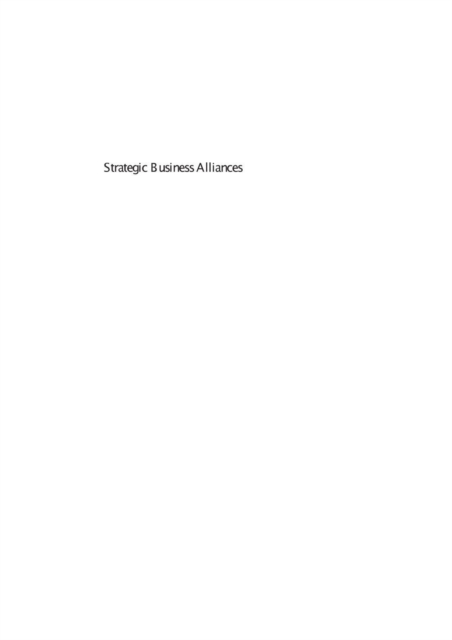 Strategic Business Alliances : An Examination of the Core Dimensions, PDF eBook