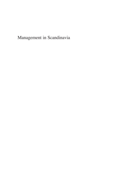 Management in Scandinavia, PDF eBook