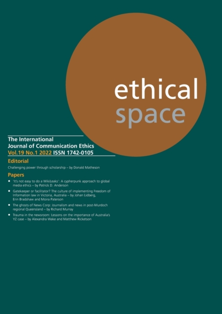 Ethical Space Vol. 19 Issue 1, Paperback / softback Book