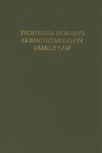Norrie's Commentaries on Family Law, Hardback Book