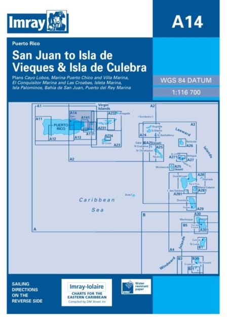 Imray Iolaire Chart A14 : San Juan to Islas De Vieques and Isla De Culebra, Sheet map, folded Book