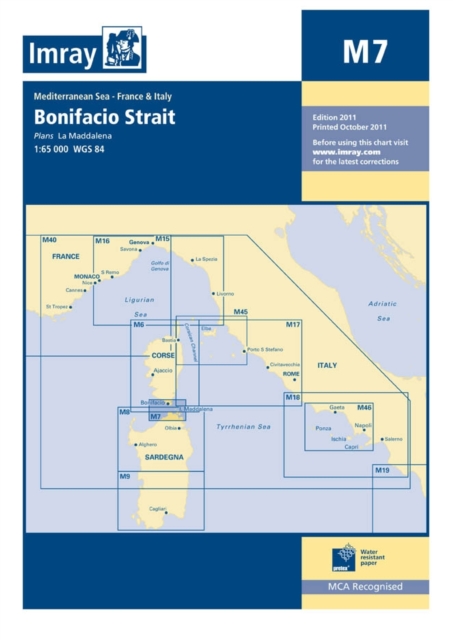 Imray Chart M7 : Bonifacio Strait, Sheet map, folded Book