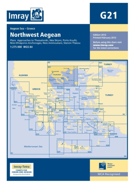 Imray Chart G21 : Northwest Aegean Sea, Sheet map, folded Book