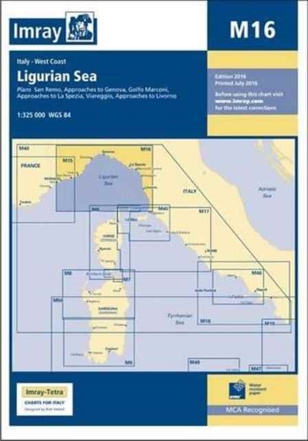 Imray Chart M16 : Ligurian Sea, Paperback / softback Book