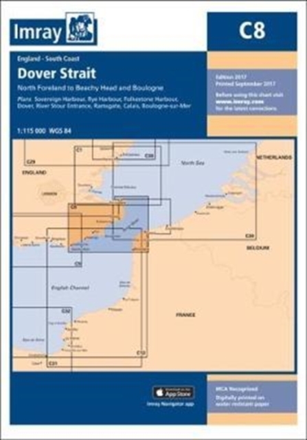 Imray Chart C8 : Dover Strait - North Foreland to Beachy Head and Boulogne, Sheet map, folded Book