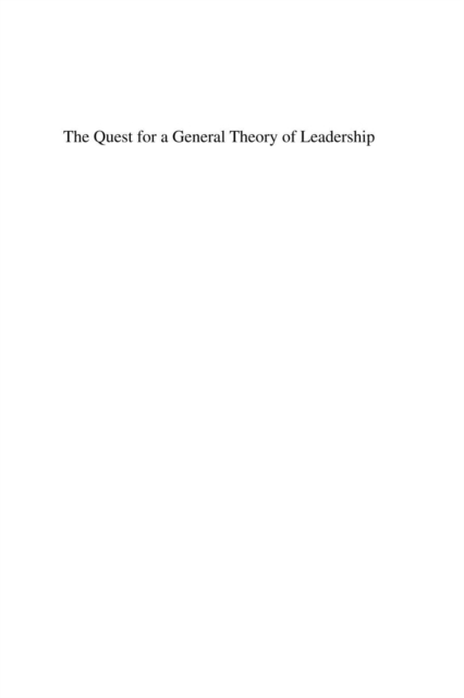 The Quest for a General Theory of Leadership, PDF eBook