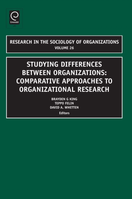 Studying Differences Between Organizations : Comparative Approaches to Organizational Research, PDF eBook