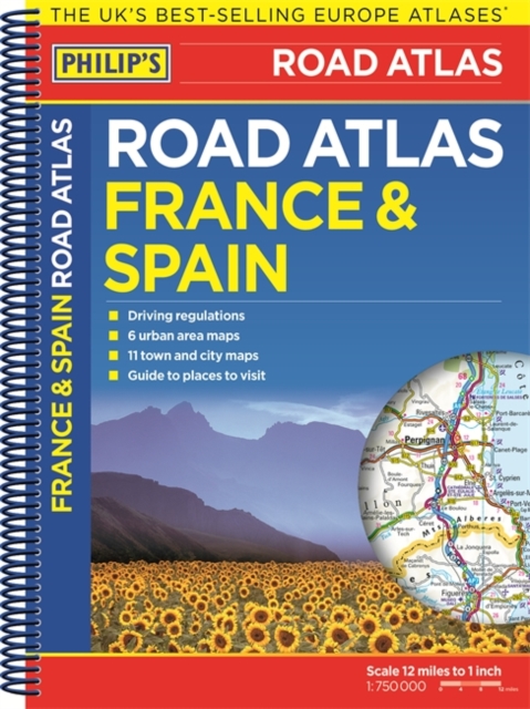 Philip's France and Spain Road Atlas, Spiral bound Book