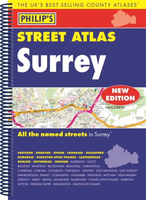 Philip's Street Atlas Surrey, Spiral bound Book