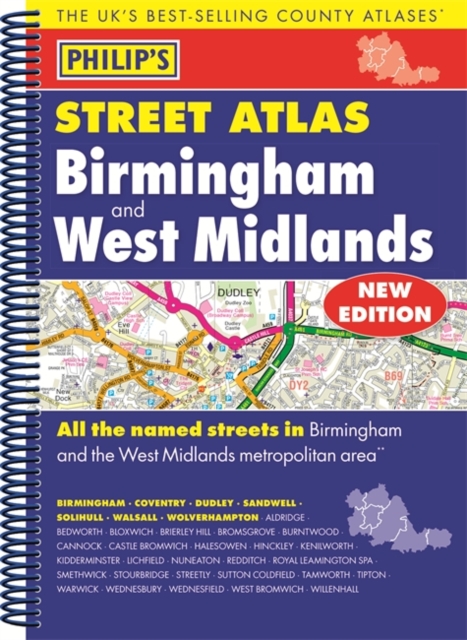 Philip's Street Atlas Birmingham and West Midlands, Spiral bound Book