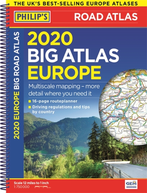 2020 Philip's Big Road Atlas Europe : (A3 Spiral binding), Paperback / softback Book
