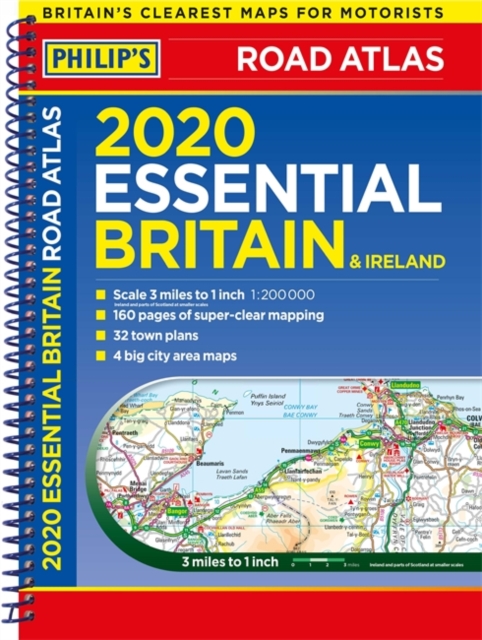 2020 Philip's Essential Road Atlas Britain and Ireland : (A4 Spiral binding), Spiral bound Book