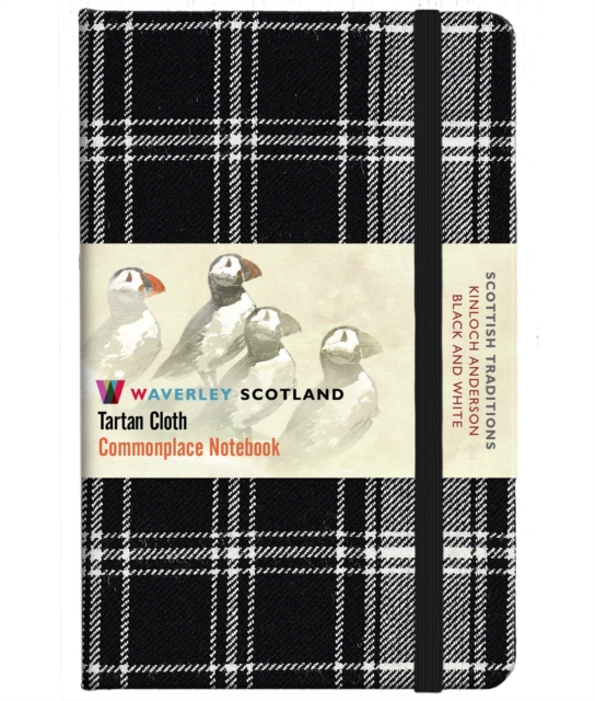 Waverley S.T. (M): Black & White Pocket Genuine Tartan Cloth Commonplace Notebook, Hardback Book