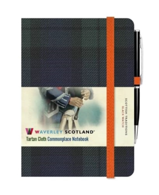 Waverley Tartan Cloth Commonplace Notebooks: Black Watch Tartan Cloth Mini Notebook with Pen, Address book Book