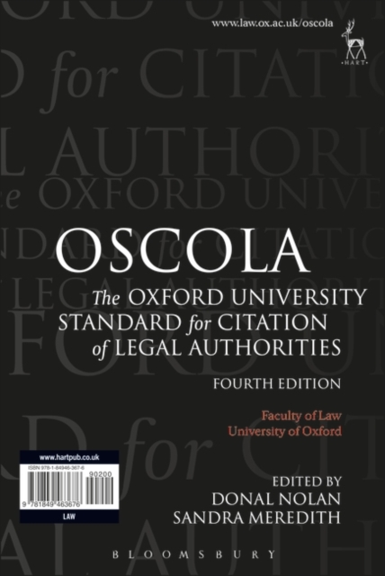 OSCOLA : The Oxford University Standard for Citation of Legal Authorities, Paperback / softback Book