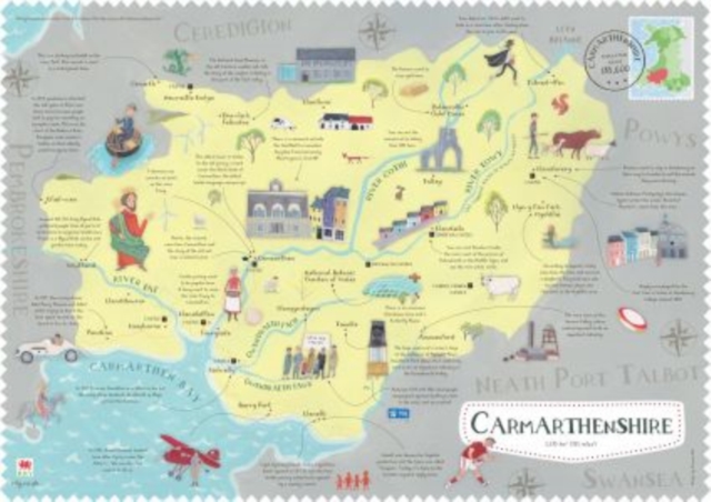 WALES ON THE MAP CARMARTHENSHIRE POSTER,  Book