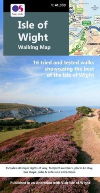 Isle of Wight Walking Map : 16 tried & tested walks showcasing the best of the Isle of Wight, Sheet map, folded Book