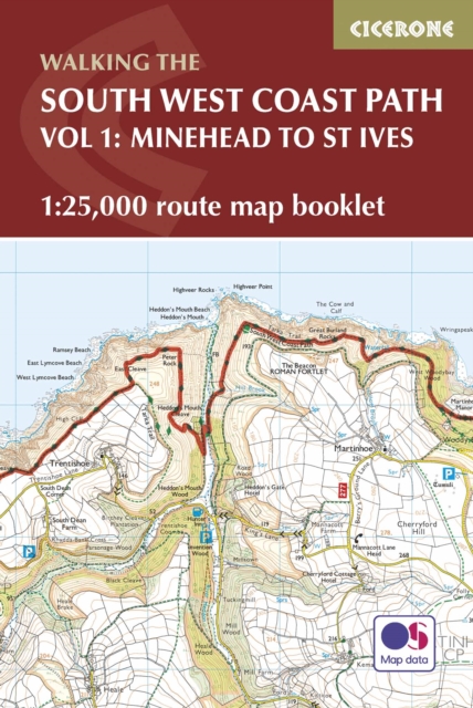 South West Coast Path Map Booklet - Vol 1: Minehead to St Ives : 1:25,000 OS Route Mapping, Paperback / softback Book