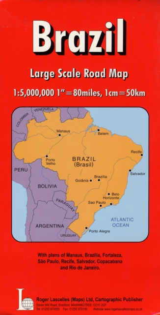 Brazil National Road Map, Sheet map, folded Book