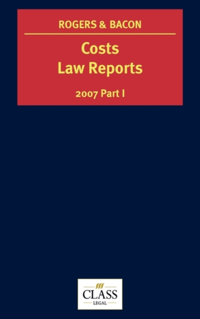 Costs Law Reports : v. 1, Hardback Book