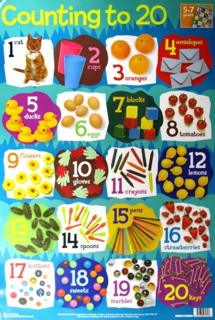 Numbers 1-20 Wall Chart, Poster Book