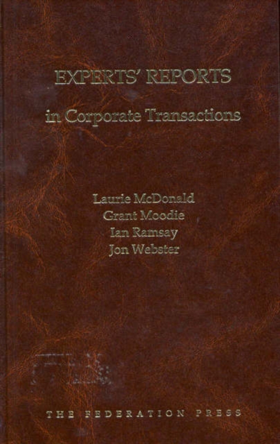 Expert's Reports in Corporate Transactions, Hardback Book