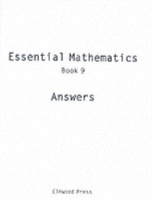 Essential Mathematics Book 9 Answers, Paperback / softback Book