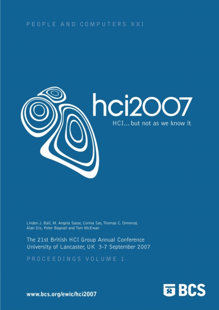 Proceedings of HCI 2007 (Vol. 1) : HCI...but not as we know it, Paperback Book