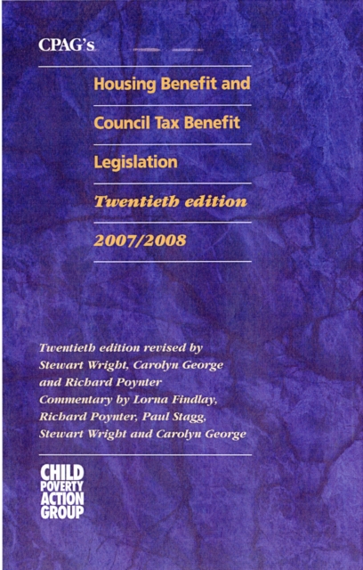CPAG's Housing Benefit and Council Tax Benefit Legislation, Paperback Book
