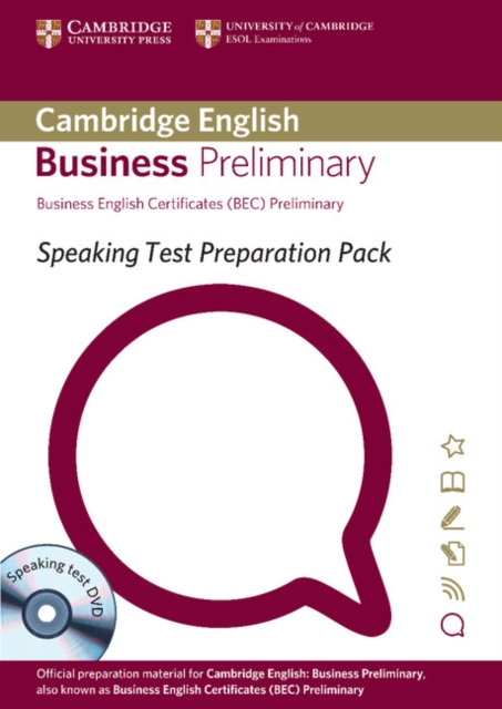Speaking Test Preparation Pack for BEC Preliminary Paperback with DVD, Mixed media product Book