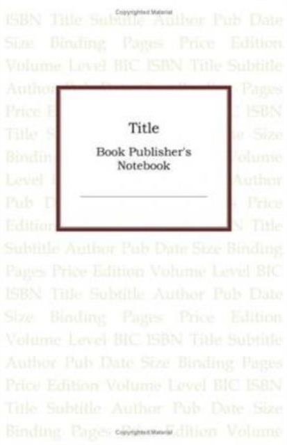 Title : Book Publisher's Notebook, Hardback Book