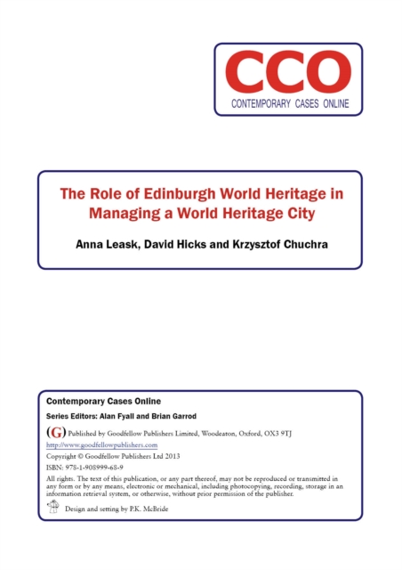 The Role of Edinburgh World Heritage in Managing a World Heritage City, PDF eBook