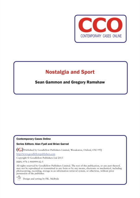 Nostalgia and Sport, PDF eBook