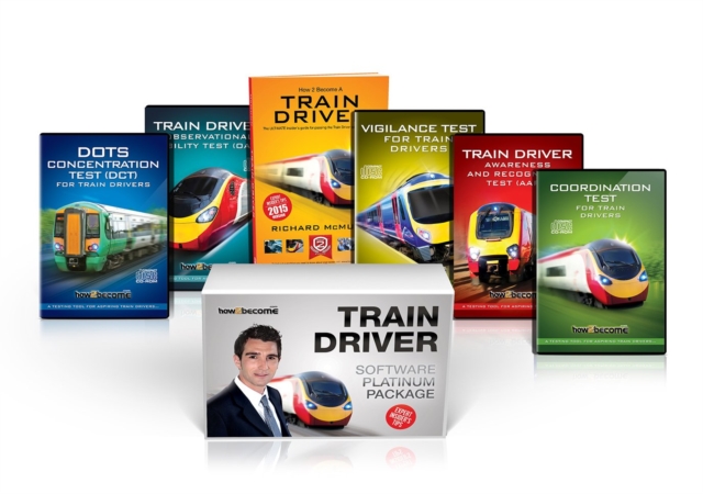 Train Driver Tests Software Platinum Package Box Set: Train Driver Book, ATAVT CD, 2-Hand Coordination CD, TEA-OCC Test CD, WAFV Vigilance Test CD and the Group Bourdon Test CD : 1, Shrink-wrapped pack Book