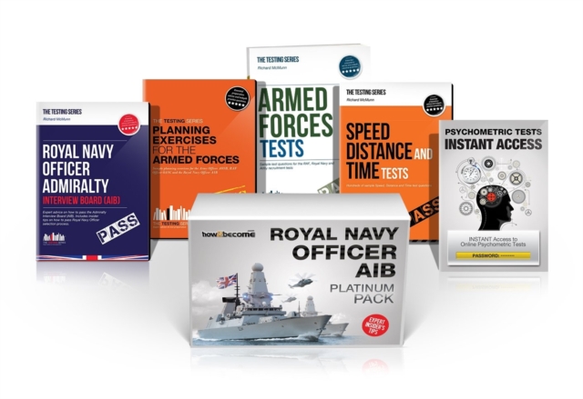 Royal Navy Officer AIB Platinum Package Box Set: Royal Navy Officer Admiralty Interview Board, Planning Exercises, Armed Forces Tests, Speed, Distance and Timetests, Shrink-wrapped pack Book
