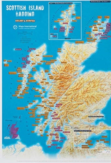 Scottish Island Bagging - Collect & Scratch Print, Sheet map, rolled Book