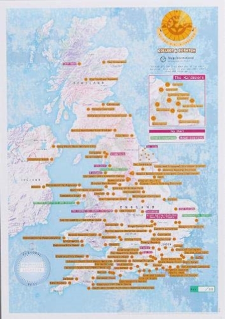 Marathons of the UK and Ireland Collect & Scratch Print, Sheet map, rolled Book