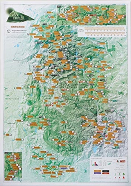 Rock Climbs Peak District Scratch Print : Collect & Scratch Print, Sheet map, rolled Book