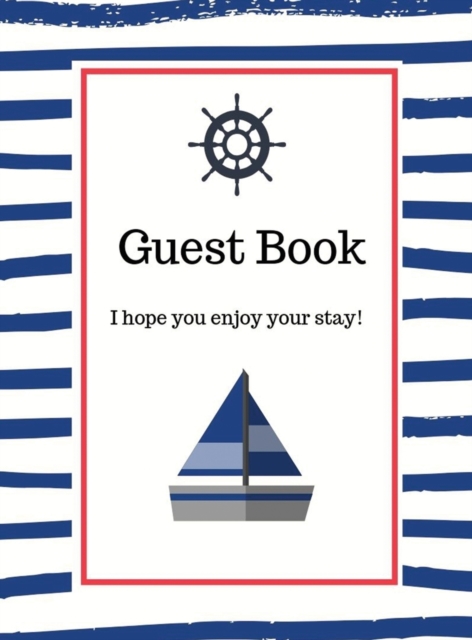 Nautical Guest Book Hardcover, Hardback Book
