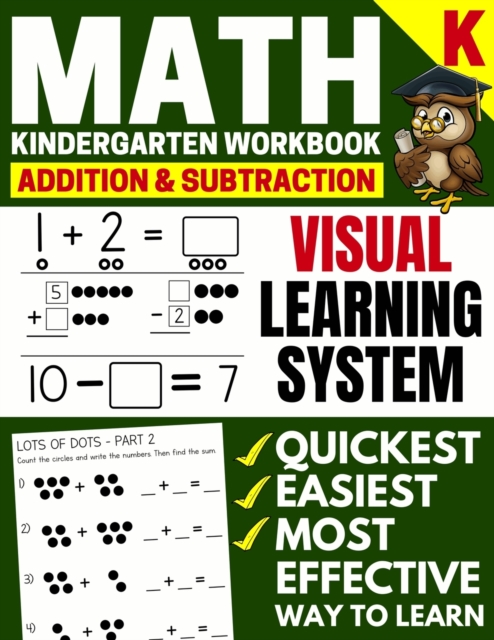 Math Kindergarten Workbook : Addition and Subtraction, Numbers 1-20, Activity Book with Questions, Puzzles, Tests with (Grade K Math Workbook), Paperback / softback Book