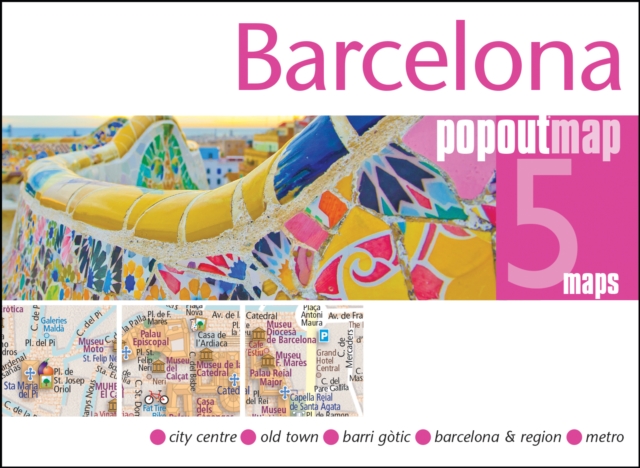 Barcelona PopOut Map : Pocket size, pop up map of Barcelona city centre, Sheet map, folded Book