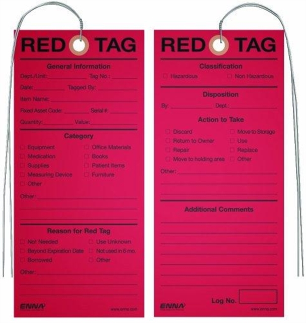 Lean Healthcare 5S Red Tags, Loose-leaf Book