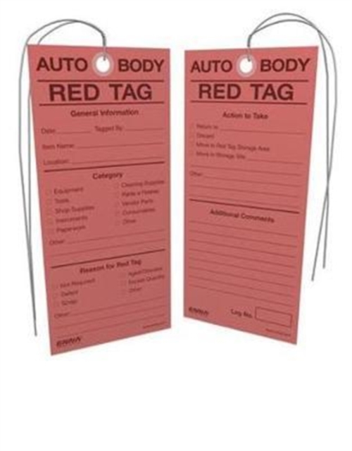 5S Auto Body Red Tags, Loose-leaf Book