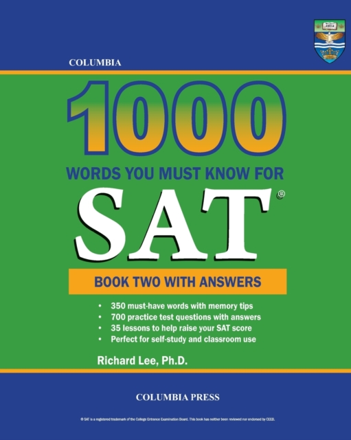 Columbia 1000 Words You Must Know for SAT : Book Two with Answers, Paperback / softback Book