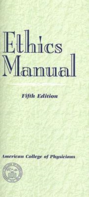 Ethics Manual, Paperback / softback Book